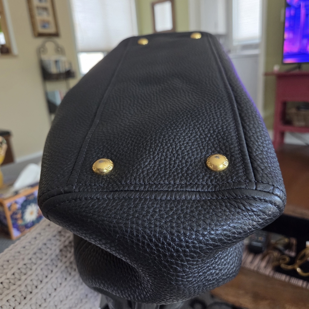 PRADA Black Textured Leather Satchel With Adjustable strap - Picture 7 of 11
